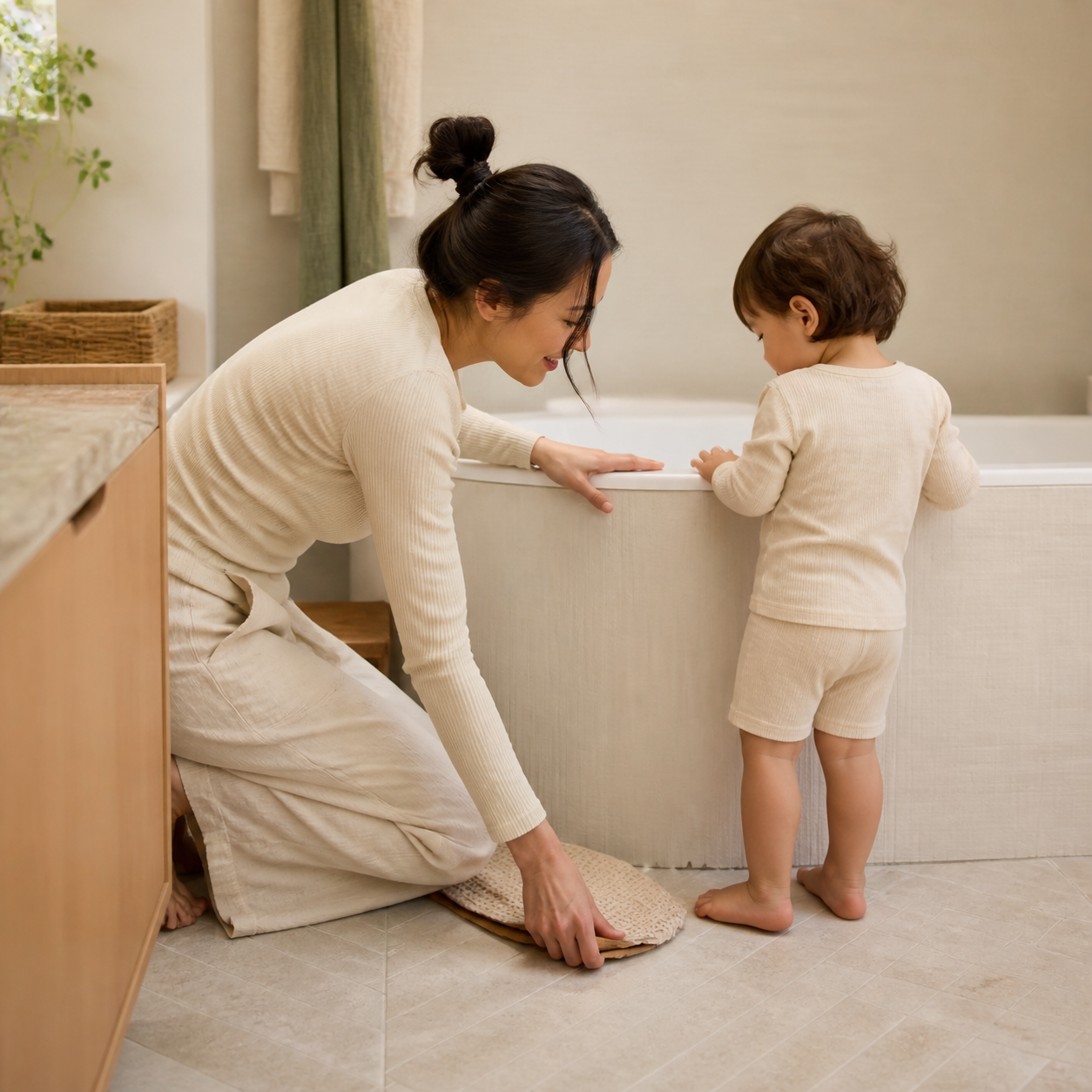 The tub is too low, and they will not sit down any more
